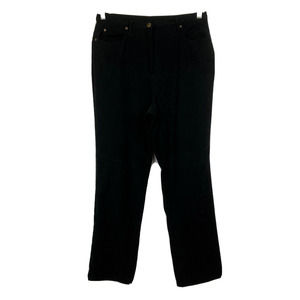 Denim & Co Pants Womens Sz 12T Tall Black Twill‎ Stretch Straight Leg Chino